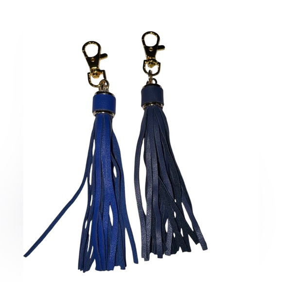 Leather Tassel for Purse With Golden Metal Caps Lobster Swivel Keychain NIP - Picture 11 of 12